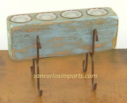 Four Hole Sugar Mold Candle Holder Turquoise Four Hole Sugar Mold Candle Holder Turquoise