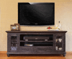 Rustic Vintage Black 76" TV Stand Rustic Vintage Black 76" TV Stand