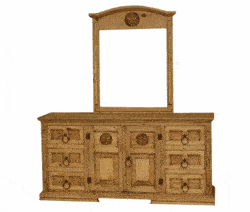 Santa Fe Star Wood Dresser w/Mirror Frame Santa Fe Star Wood Dresser w/Mirror Frame