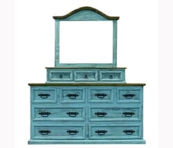 Corona Turquoise Dresser & Mirror Corona Turquoise Dresser & Mirror