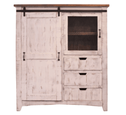 Puebla Rustic White Gentleman's Chest Armoire Puebla Rustic White Gentleman's Chest Armoire