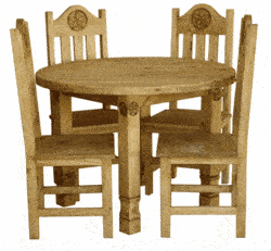 Laredo Round Star Dining Table Set Laredo Round Star Dining Table Set