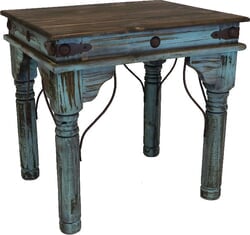 Santa Fe Rustic Turquoise End Table Santa Fe Rustic Turquoise End Table