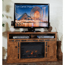 Arizona Rustic Oak 54" TV Stand with Fireplace Arizona Rustic Oak 54" TV Stand with Fireplace