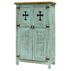 San Carlos Turquoise Cabinet With Cross San Carlos Turquoise Cabinet With Cross