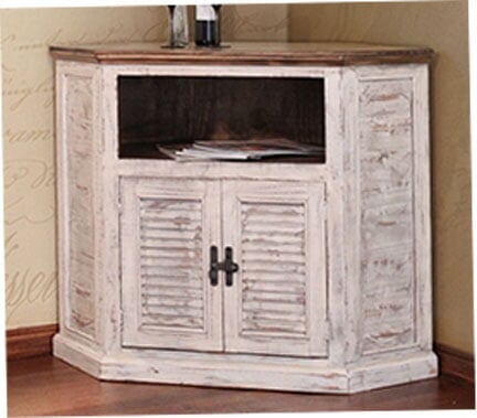 Rustic White Wash Corner Tv Stand Puebla White Wash Corner Tv Stand