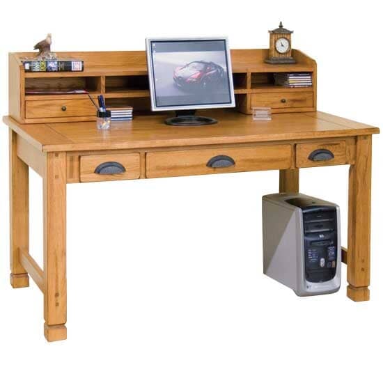 rustic Oak Laptop Desk, Oak Writing Desk, Oak Computer Desk