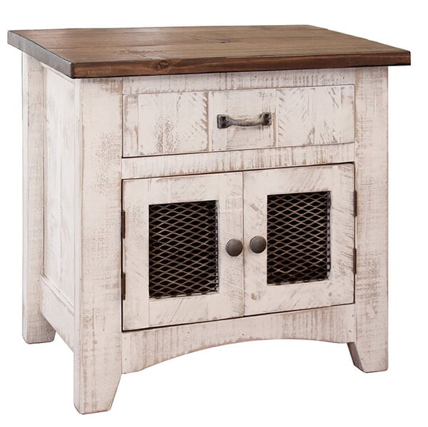 White Wash Night Stand, White Night Stand, White Rustic Night Stand