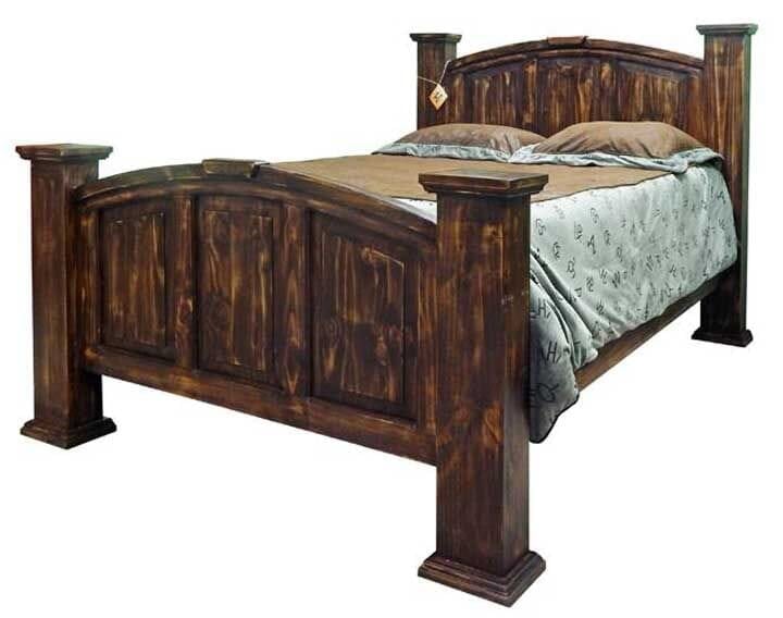 Rustic Mansion Bed, Rustic Pine Bed, Pine Wood Bed