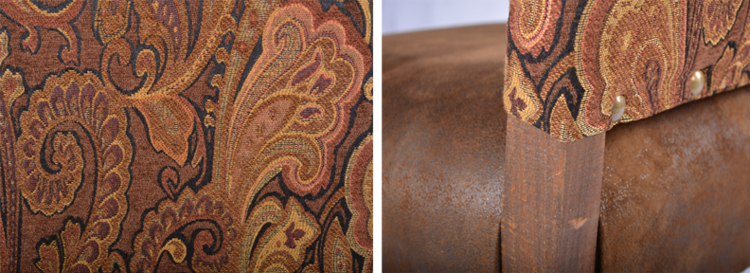 Merida Rustic Suede Dining Chair W/ Tapestry Fabric Merida Rustic Suede Dining Chair W/ Tapestry Fabric