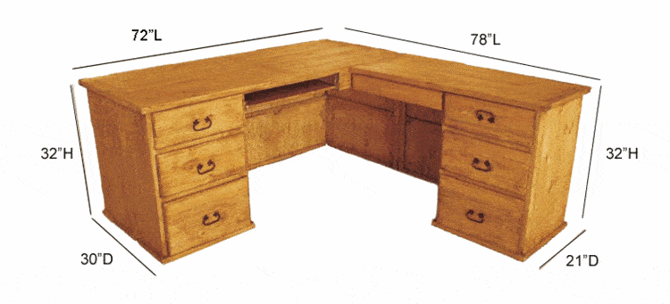 Taos L-Shape Rustic Wood Desk Taos L-Shape Rustic Wood Desk