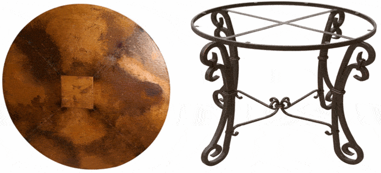 Valencia Round Copper Table Set W/ 6 Chairs Valencia Round Copper Table Set W/ 6 Chairs