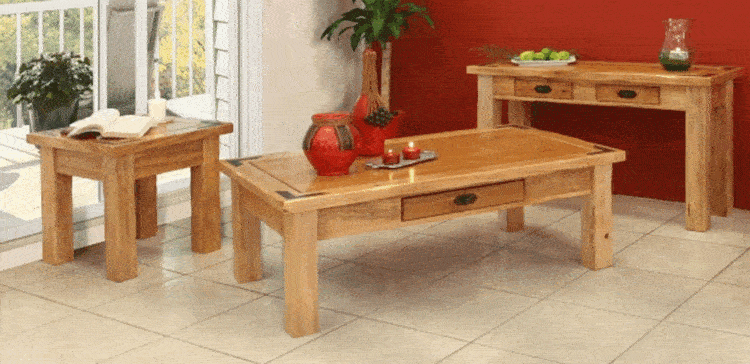 Rustic Living Room Table Set, Living Room Table Set