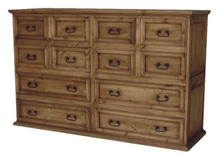 Santa Fe Rustic Pine Dresser or Mexican Pine Wood Dresser