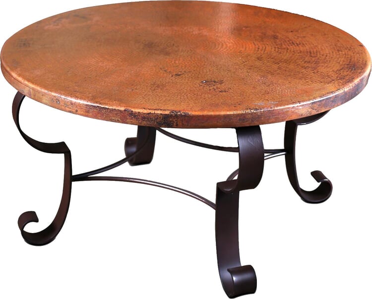 Copper Coffee Table, Round Copper Coffee Table