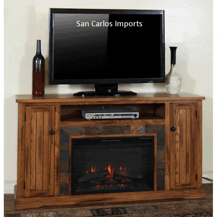 Rustic Oak TV Stand Fireplace, Oak TV Stand Fireplace